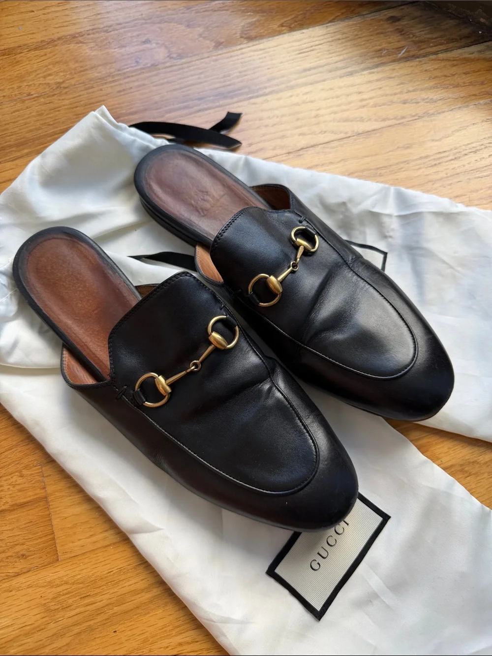 Gucci | Shoes | Gucci Black Leather Horsebit Backless  display picture 2